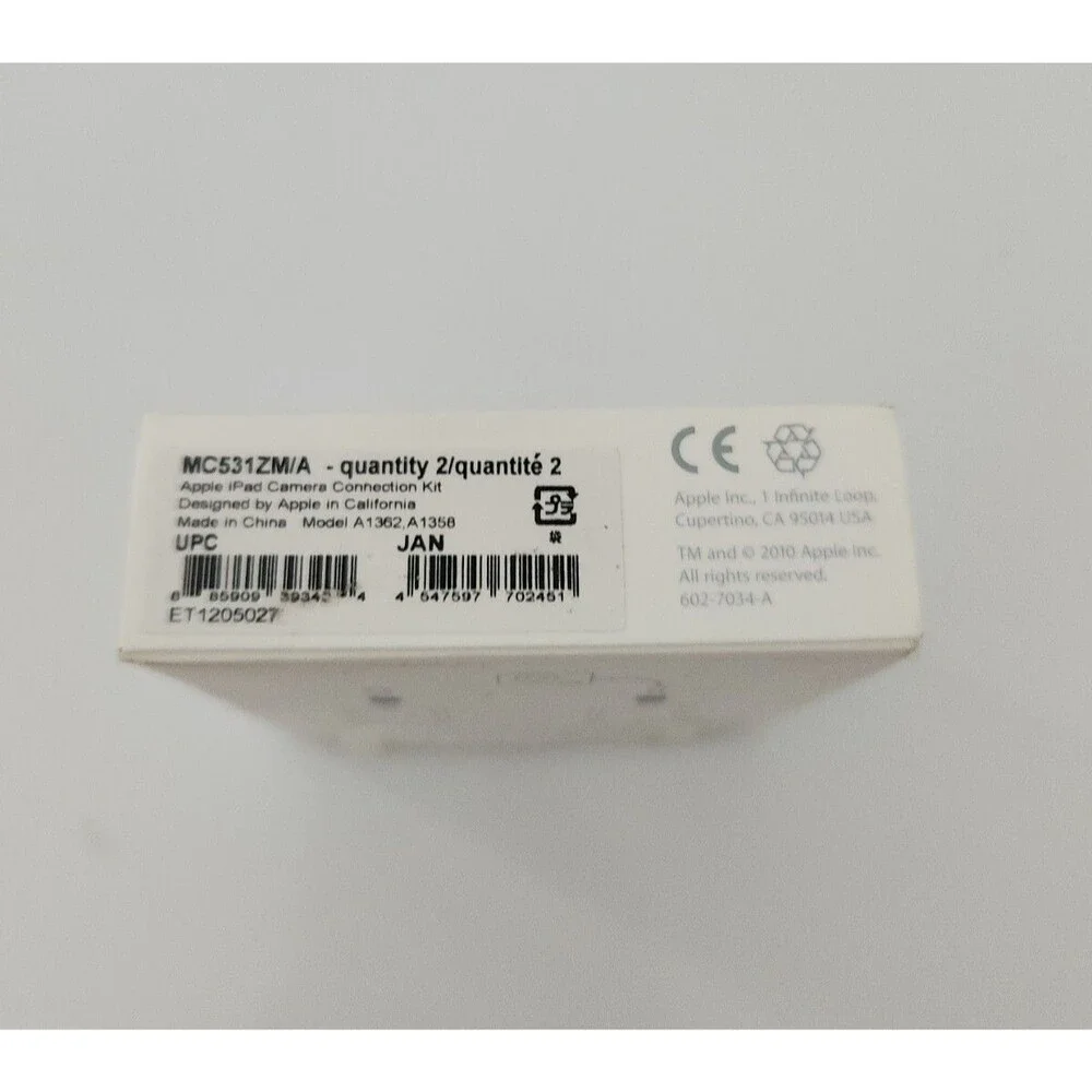 Apple iPad Camera Connection Kit (30-Pin) - MC531ZM/A A1358, A1362 VIEW!!!